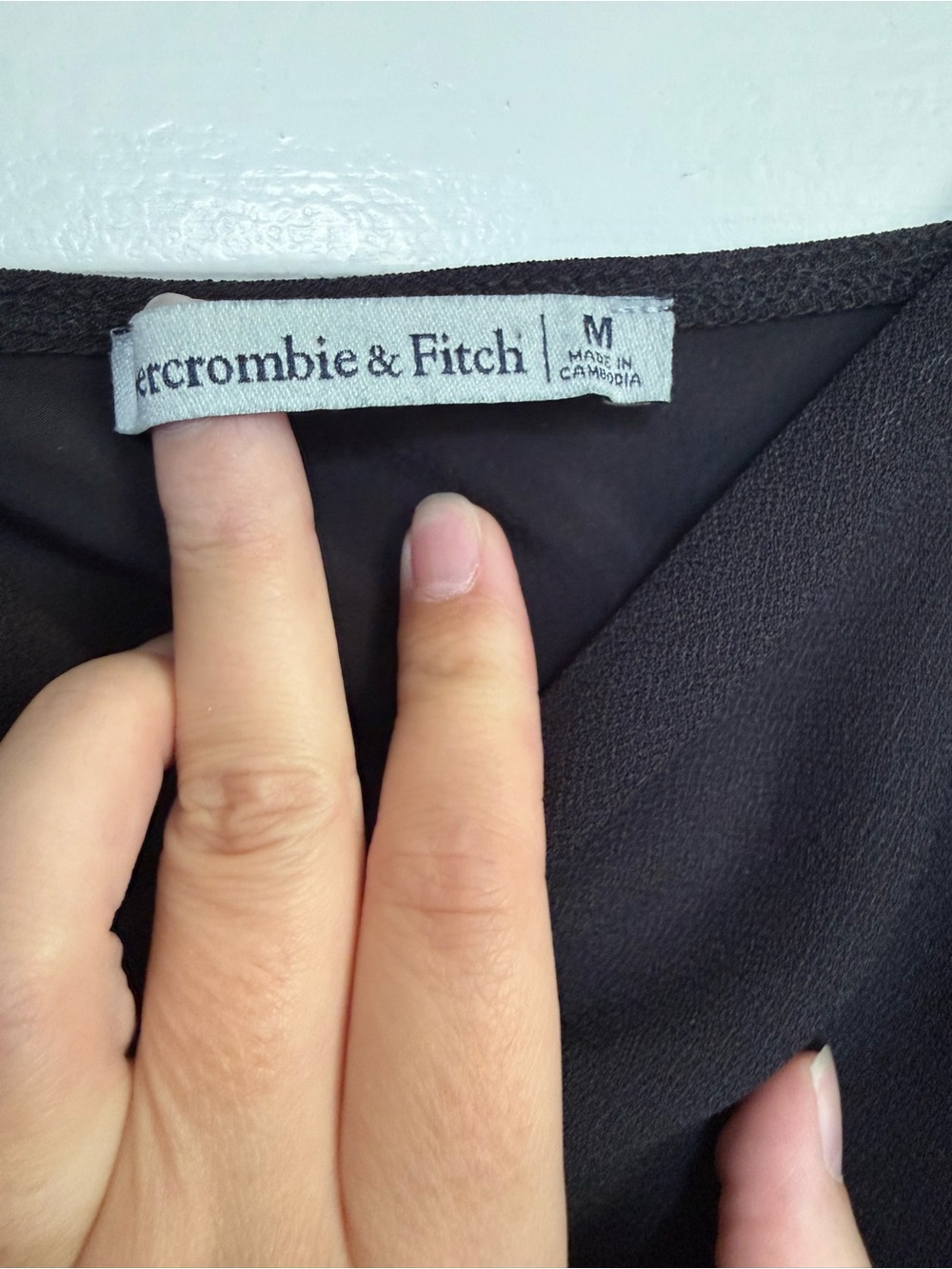 Abercrombie & Fitch Black Square-Neck Long Mesh Sleeve Top Witchy Corset Sz M - Picture 3 of 8